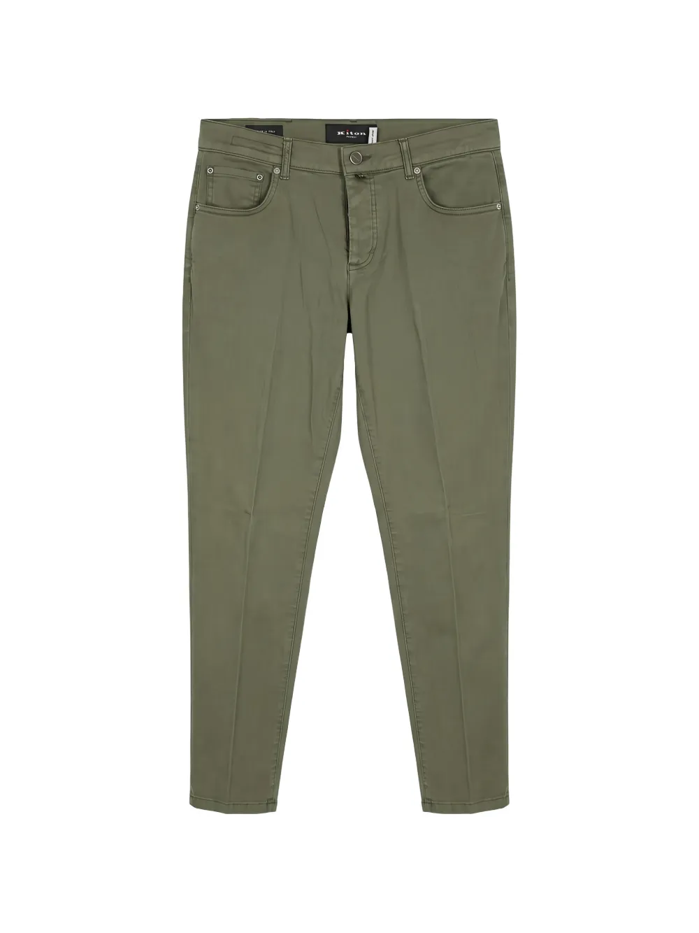 Kiton logo-patch trousers | Green | Image 1