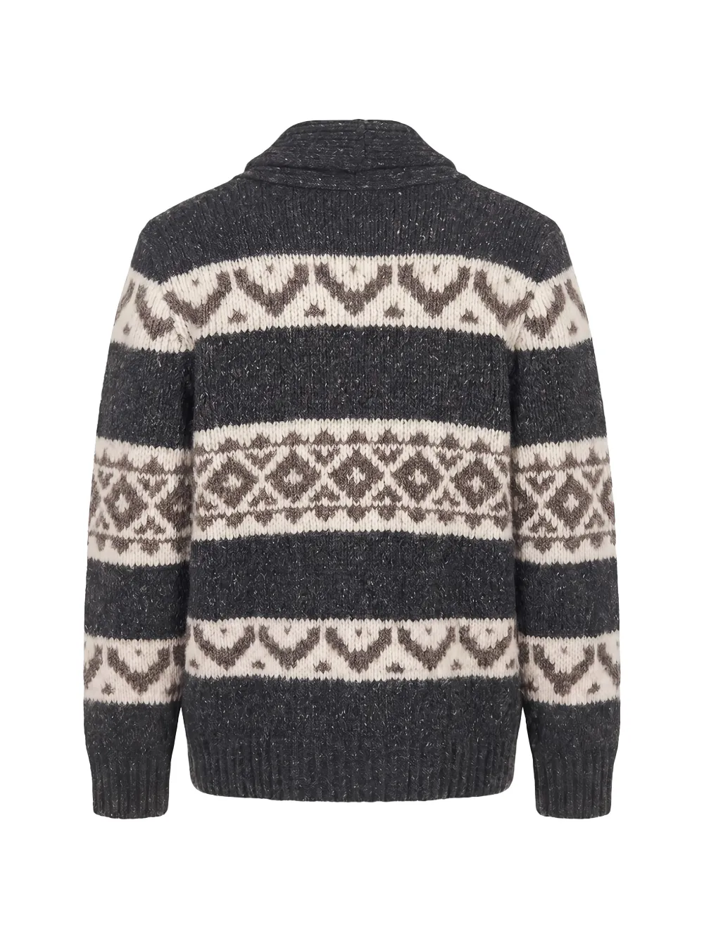 Peserico Vest met sjaalkraag en intarsia-patroon Grijs