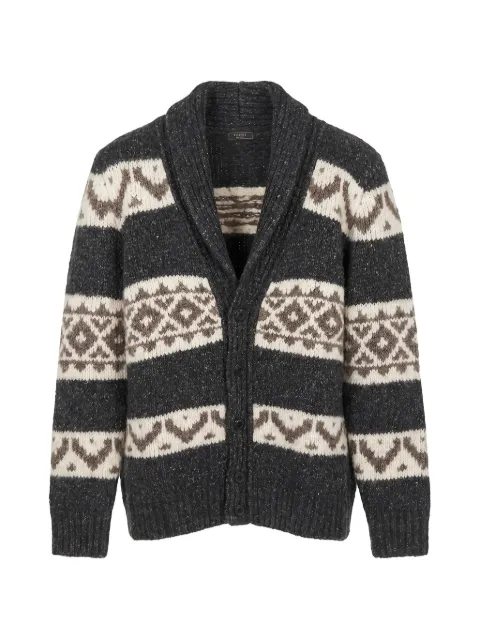 Peserico patterned-intarsia shawl-collar cardigan