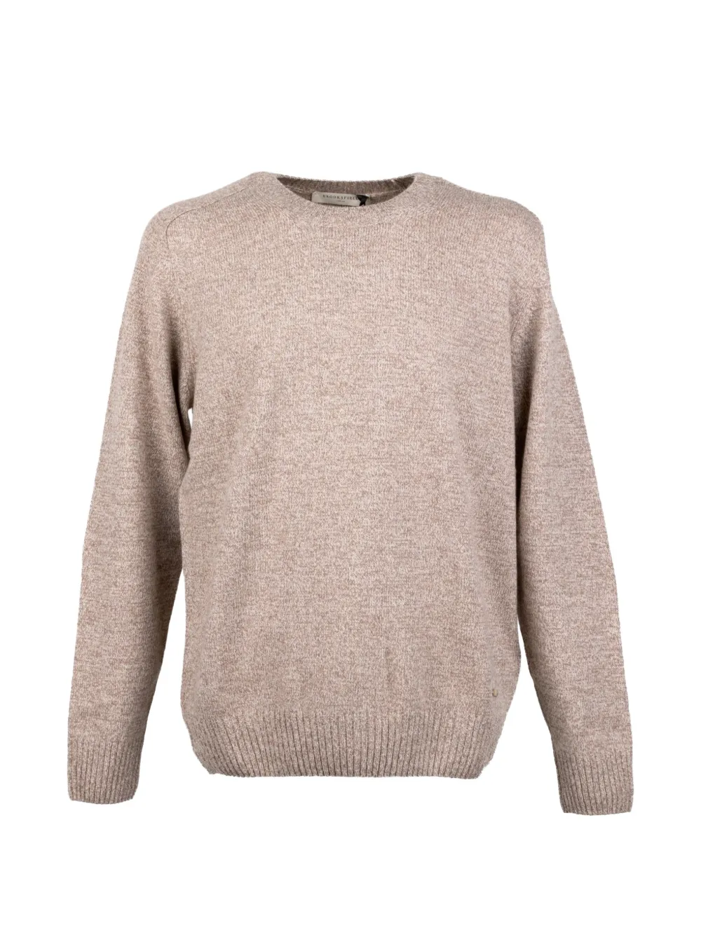 Brooksfield Mélange-effect Crew-neck Sweater In Neutrals