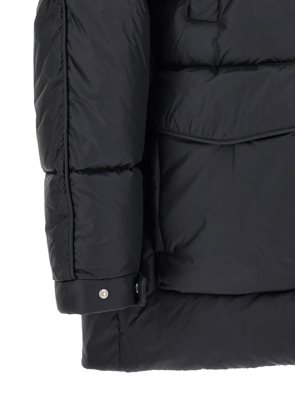Laminar quilted hooded down jacket Zwart