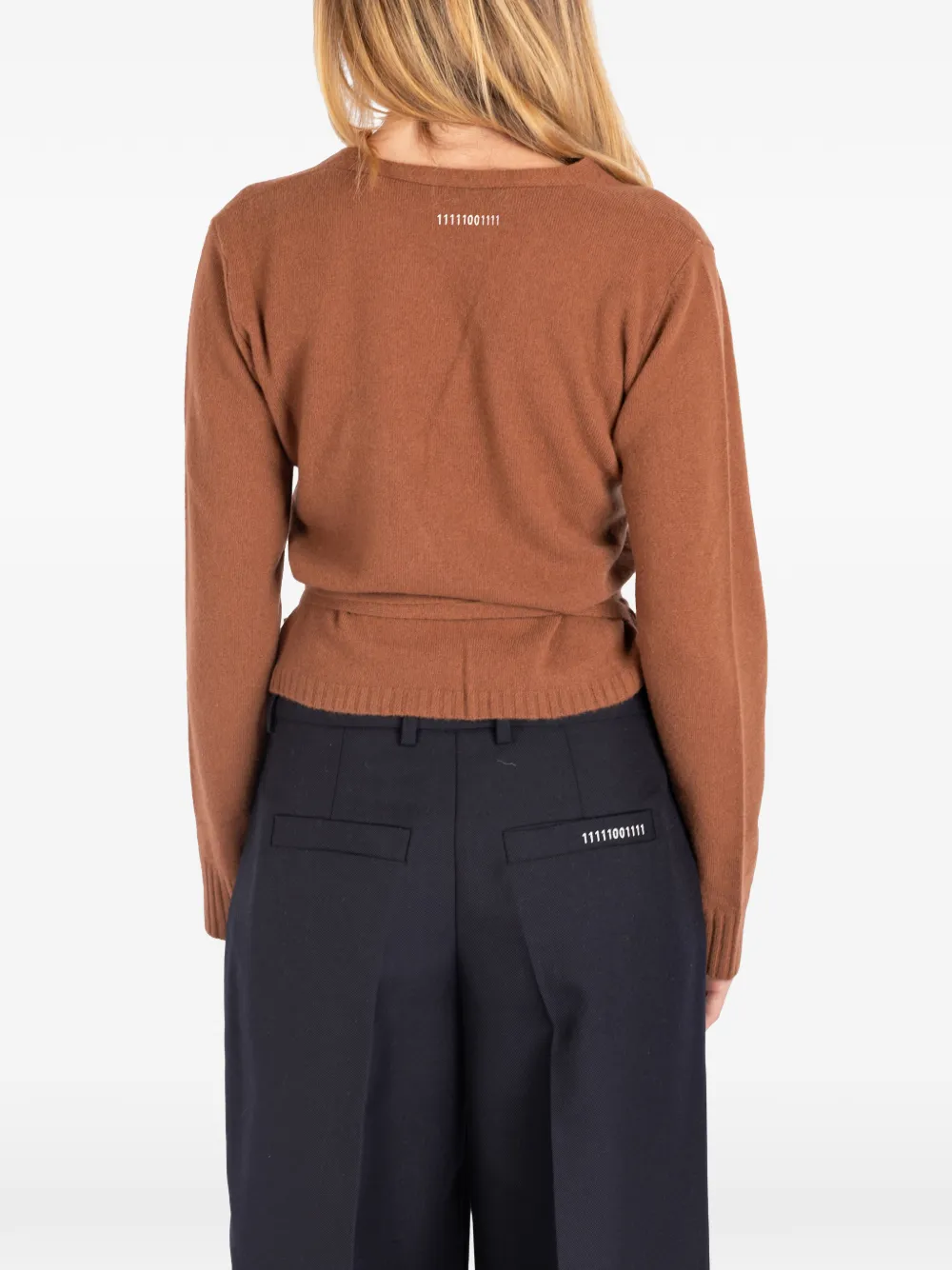 Société Anonyme Nicole wrap-style cropped sweater Bruin