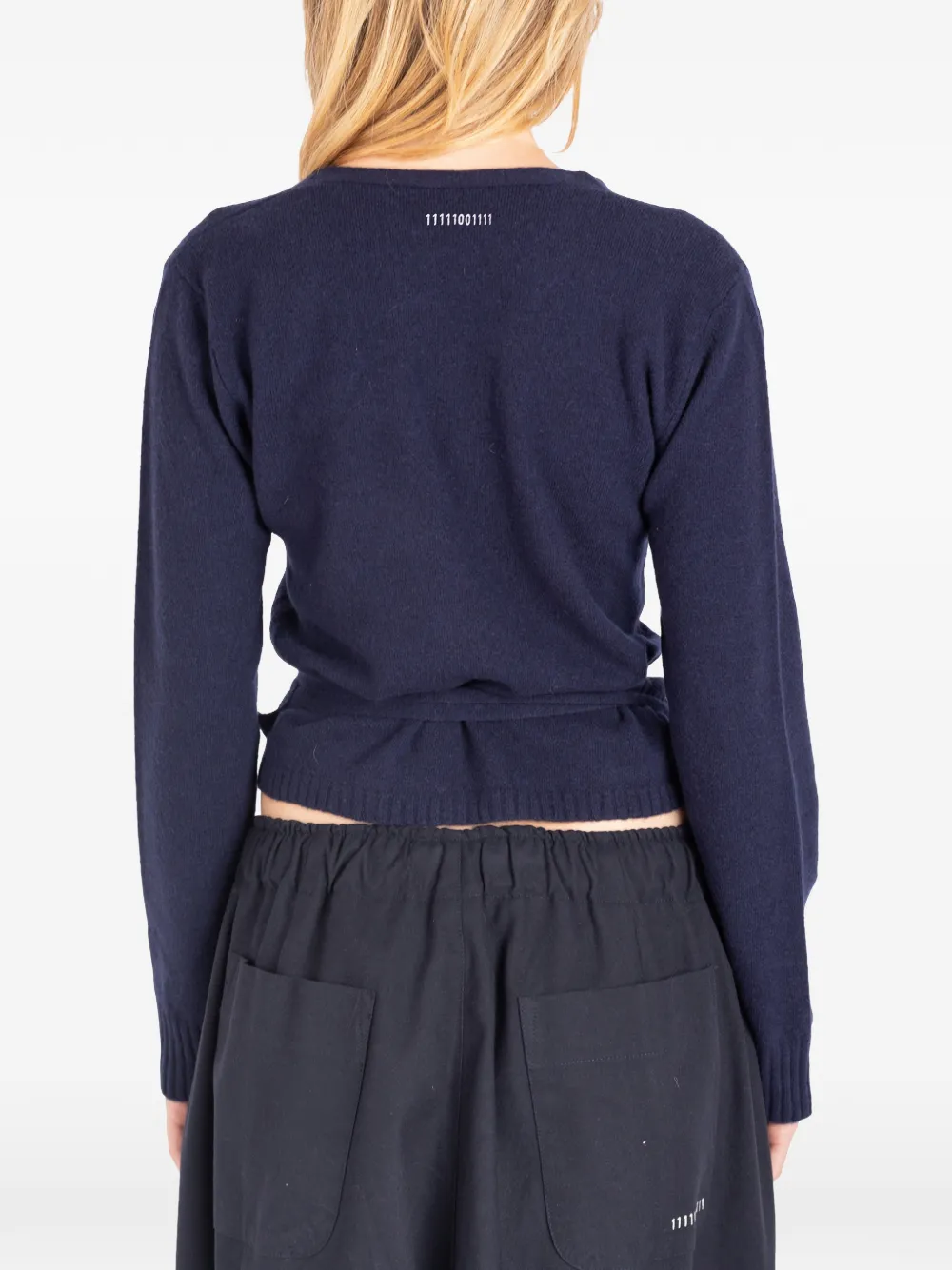 Société Anonyme Nicole wrap-style cropped sweater Blauw