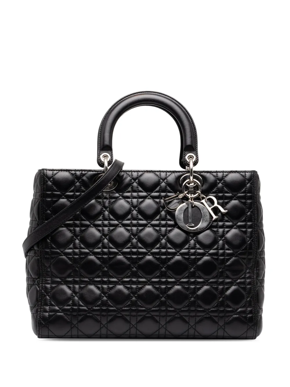 Christian Dior Pre-Owned 2013 Large Lambskin Cannage Lady Dior satchel - Schwarz
