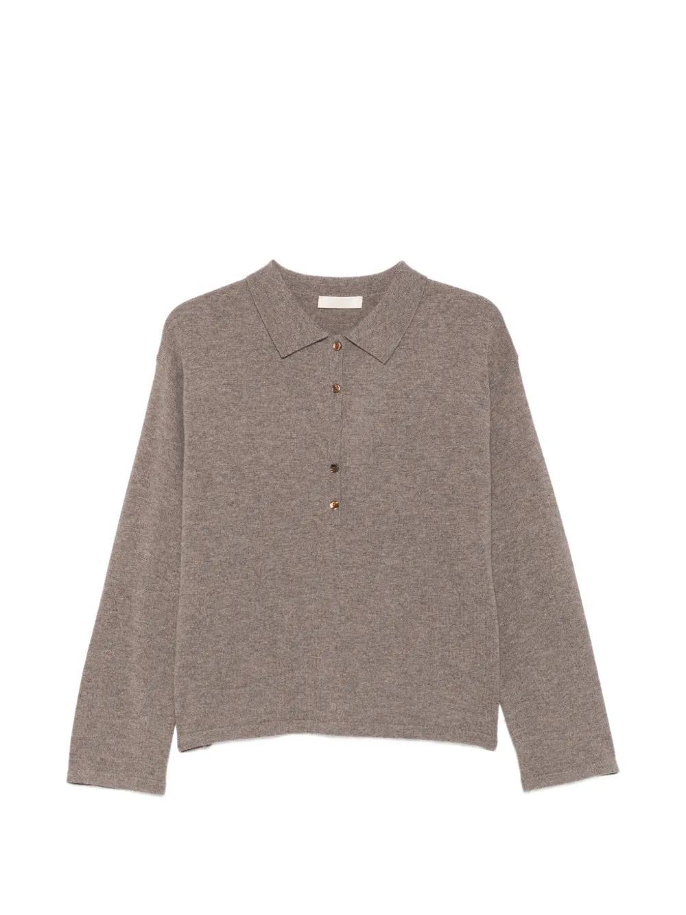 Eleh button-up collar sweater - Braun