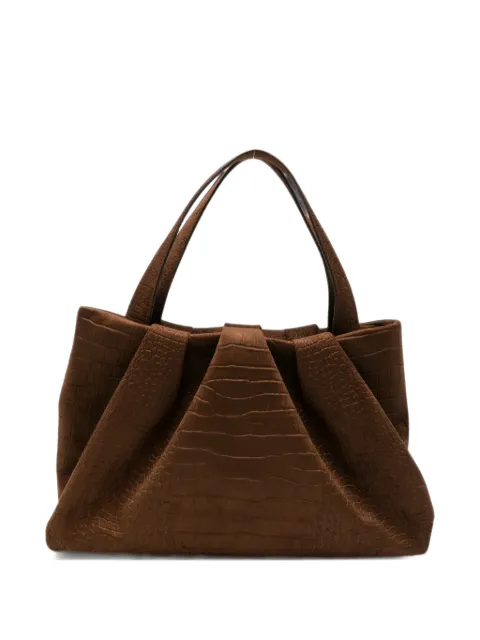 Themoirè croc-effect ruched shoulder bag