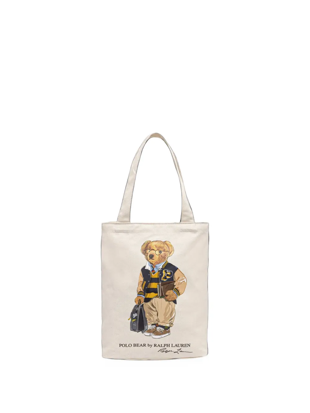 POLO RALPH LAUREN KIDS Polo Bear canvas tote bag - Nude
