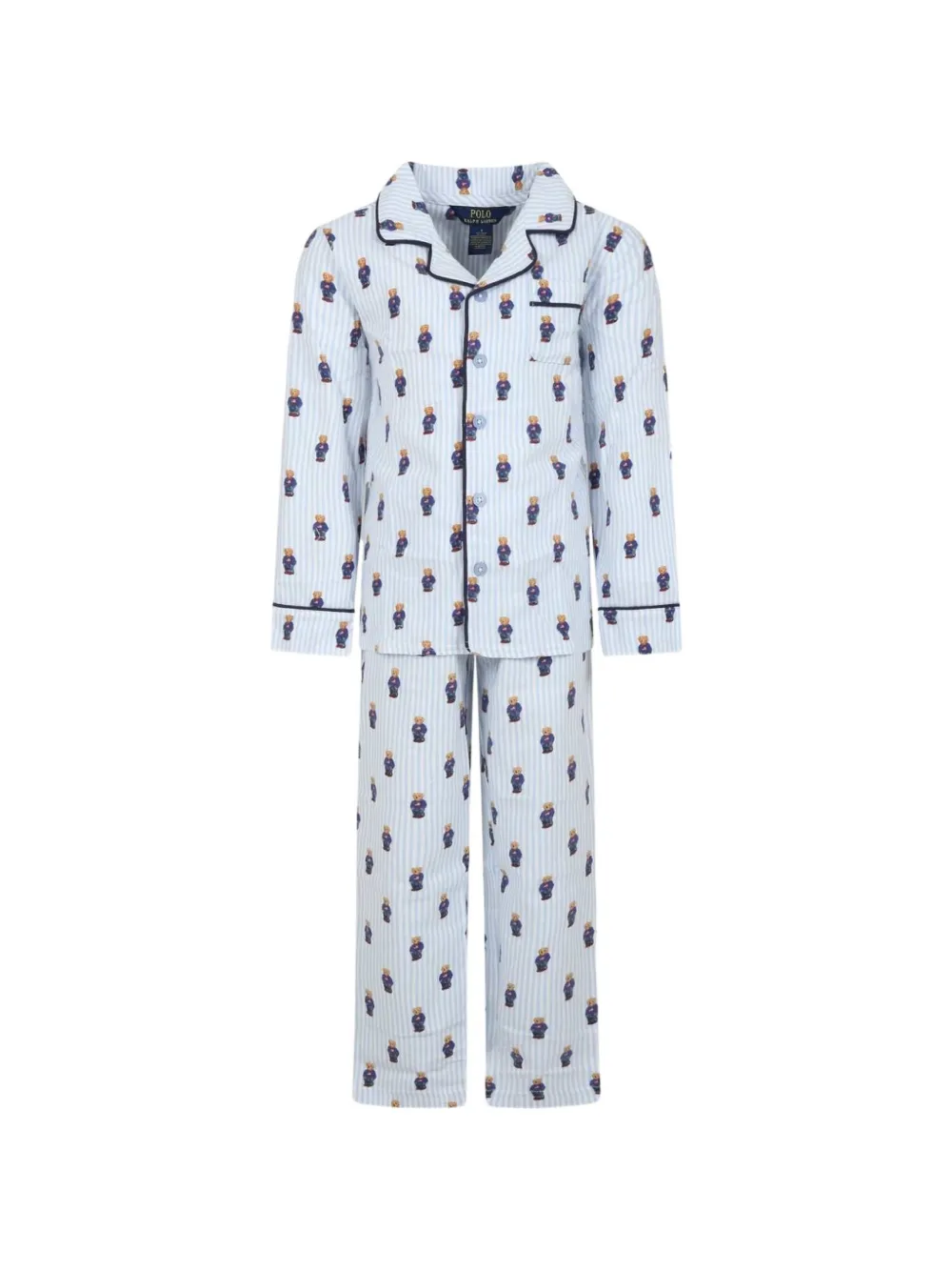POLO RALPH LAUREN KIDS Polo Bear striped pajamas - Weiß