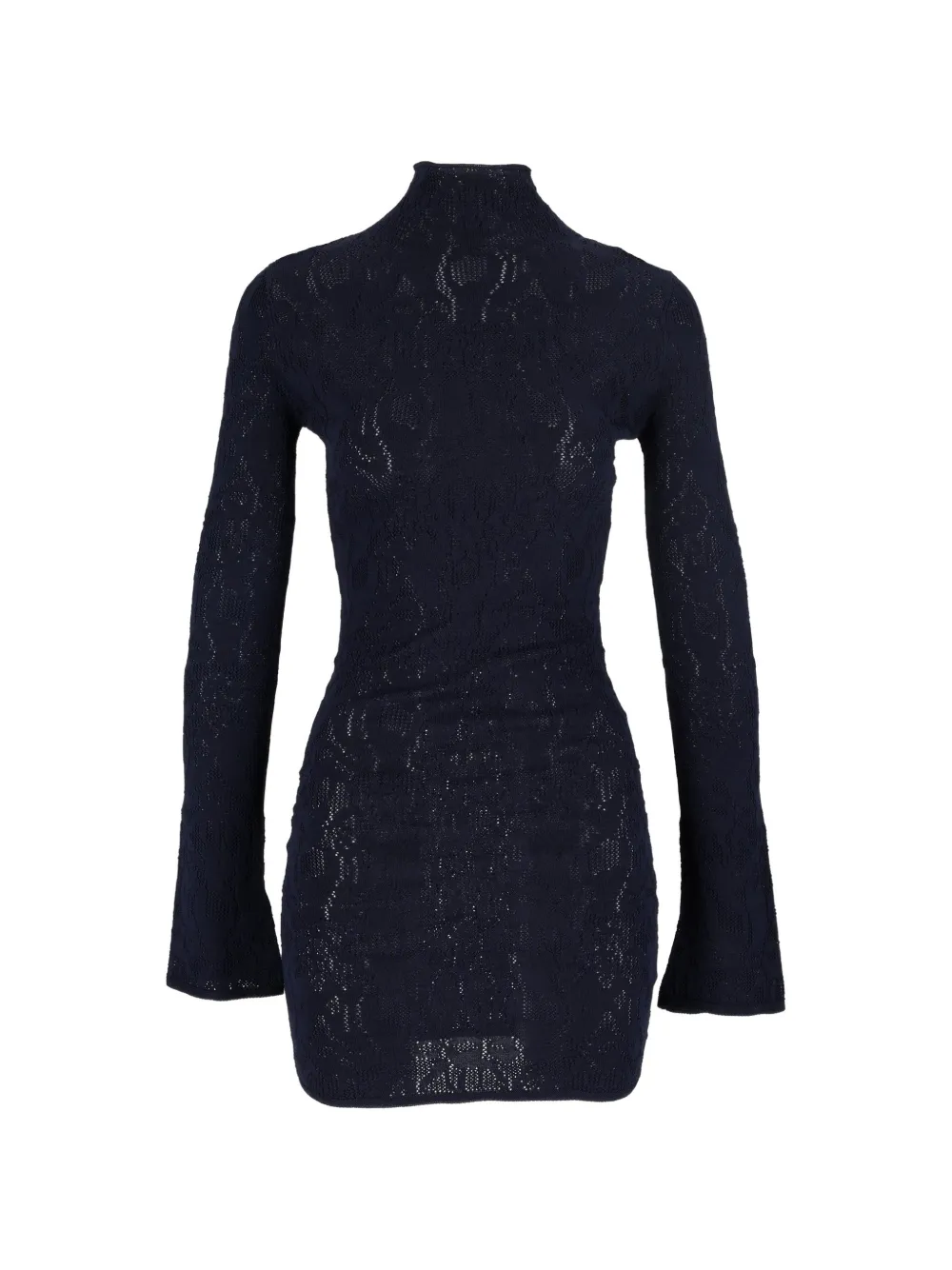 DONDUP KIDS pointelle-knit high-neck Mini Dress | Azul | FARFETCH MX