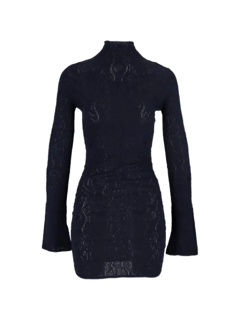 DONDUP KIDS pointelle-knit high-neck mini dress
