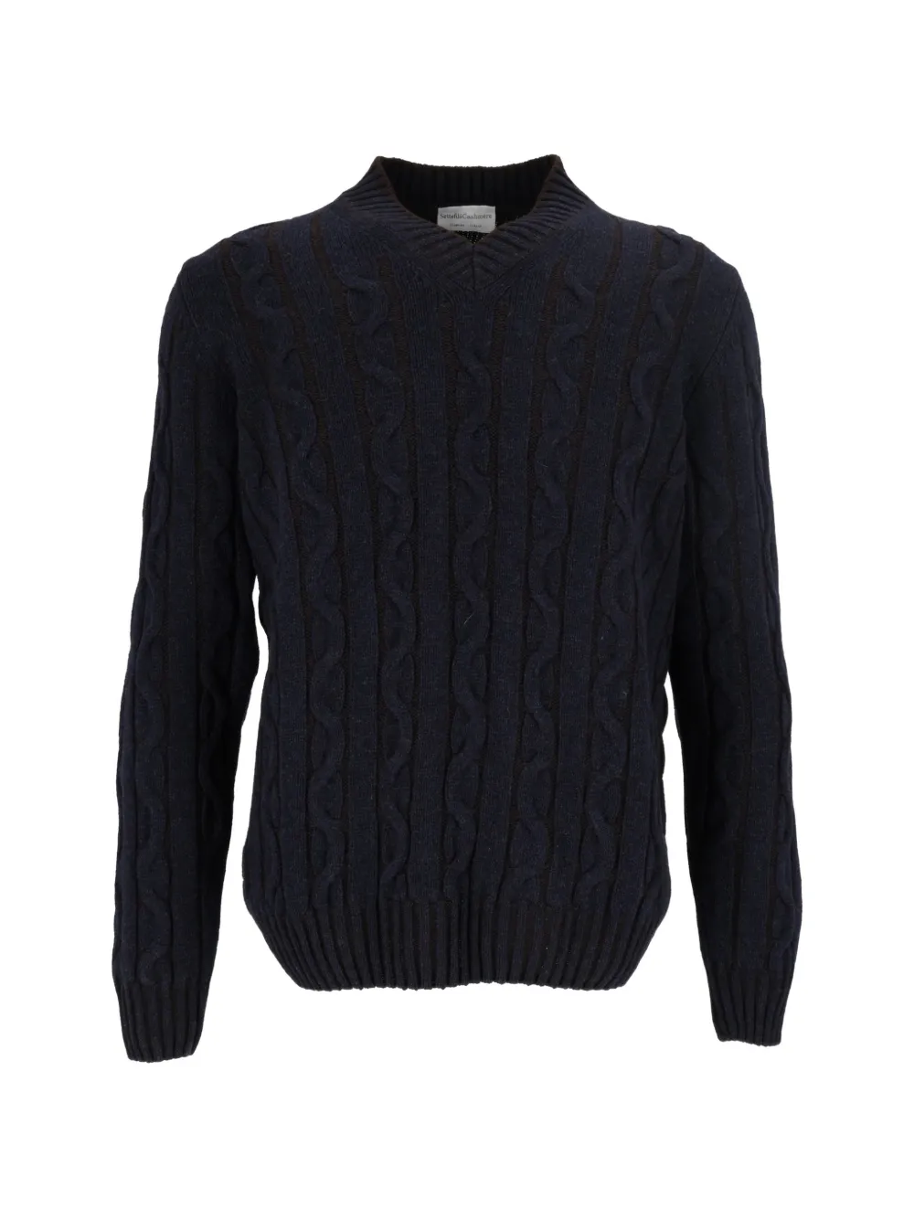 Settefili Cashmere cable-knit V-neck sweater - Blue