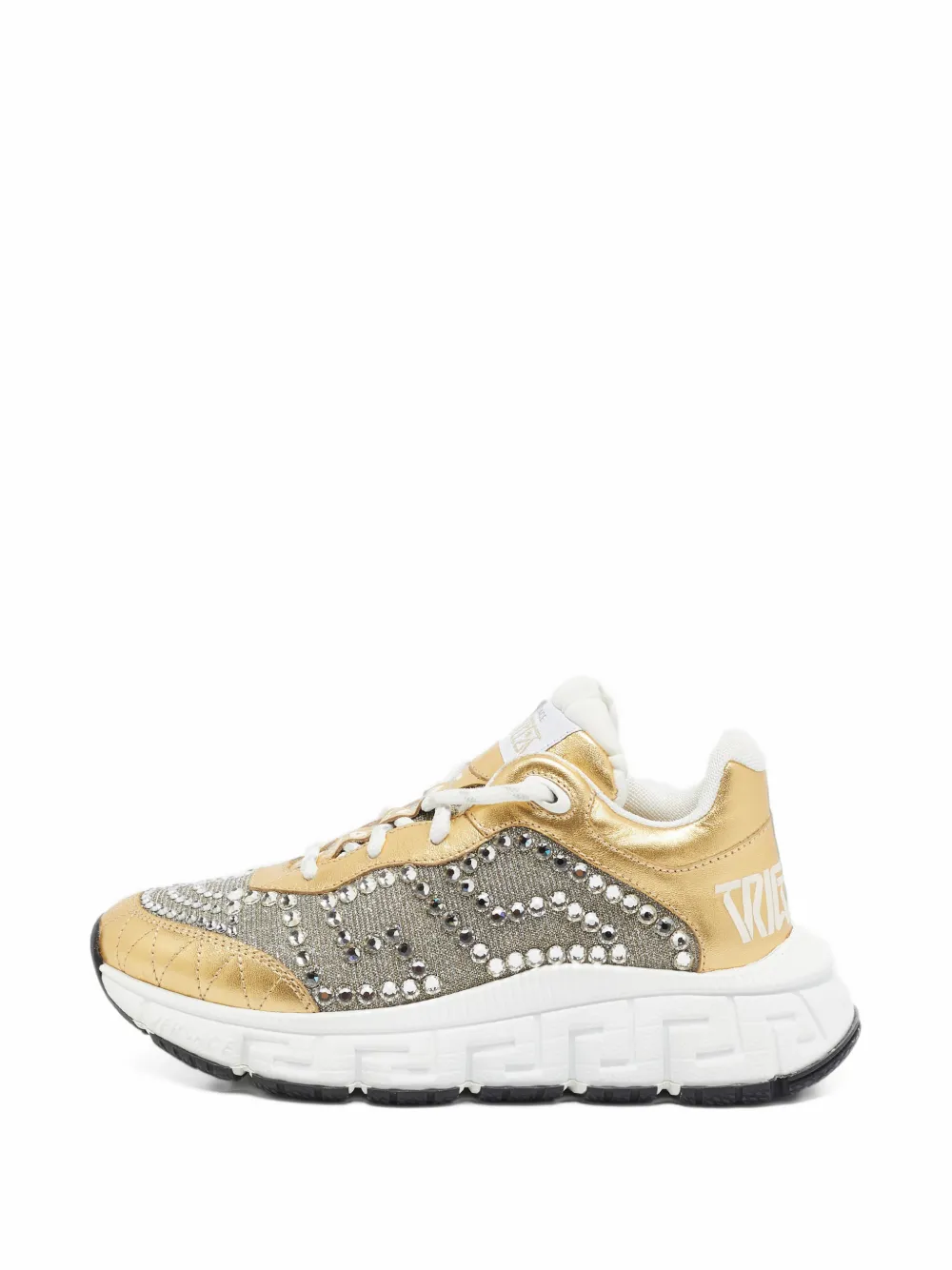 Versace Pre-Owned crystal-embellished sneakers - Gold