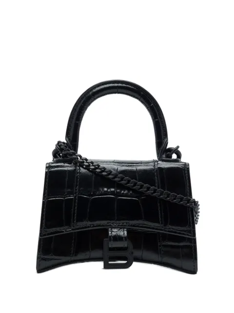 Balenciaga Pre-Owned bolsa satchel Hourglass mini de piel de becerro con efecto en relieve de piel de cocodrilo y asa en el tope 2021