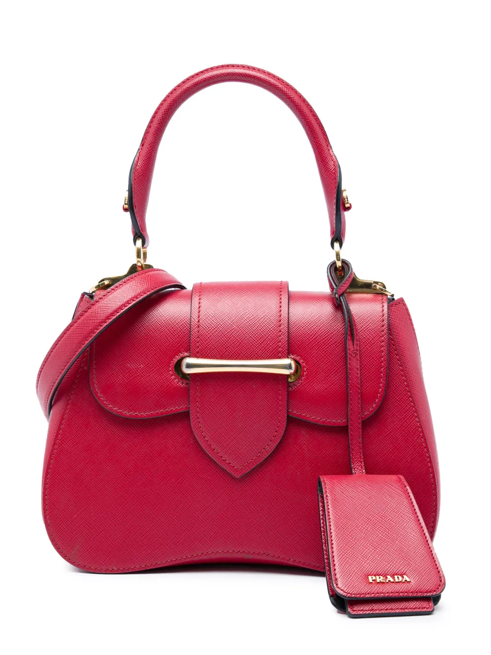 Prada Pre-Owned 2013-2026 Small Saffiano Lux Sidonie satchel - Rosso