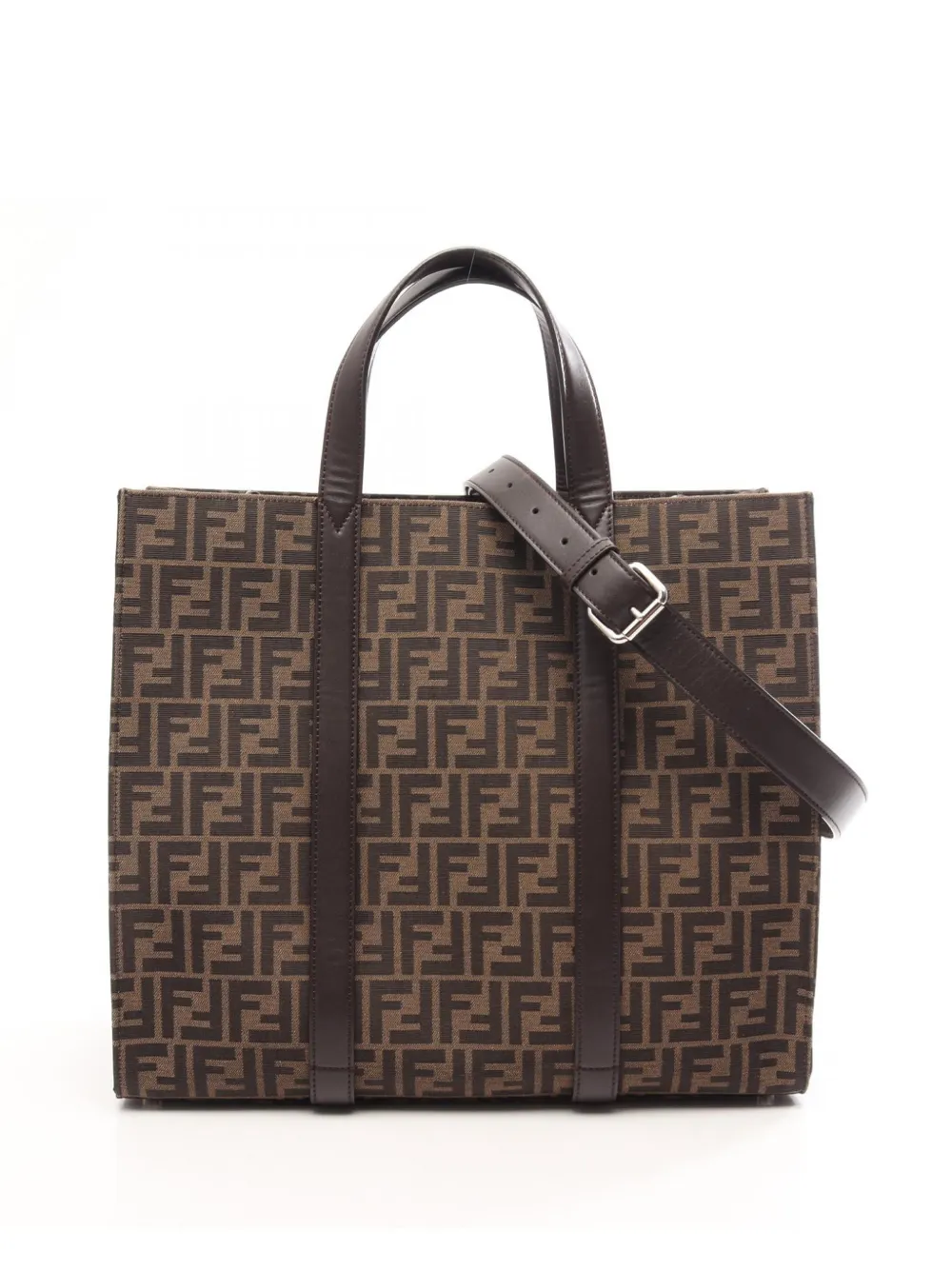 Fendi Pre-Owned 2010-2026 Zucca Canvas Vertical Satchel tote bag - Braun