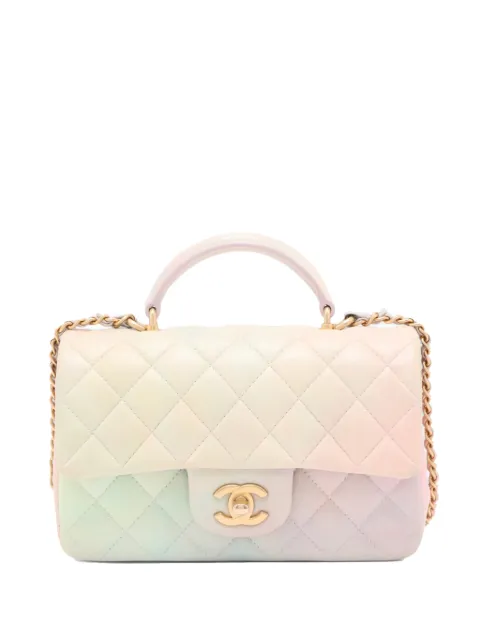 CHANEL Pre-Owned 2021-2026 Mini Rectangular Classic Ombre Lambskin Top Handle Flap satchel