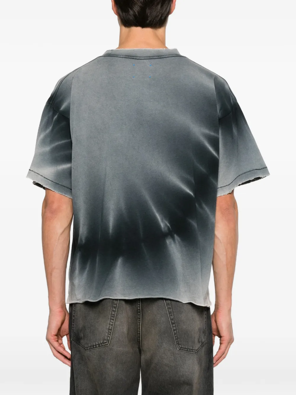 ERCOLE STUDIO graphic-print raw-edge T-shirt Grijs