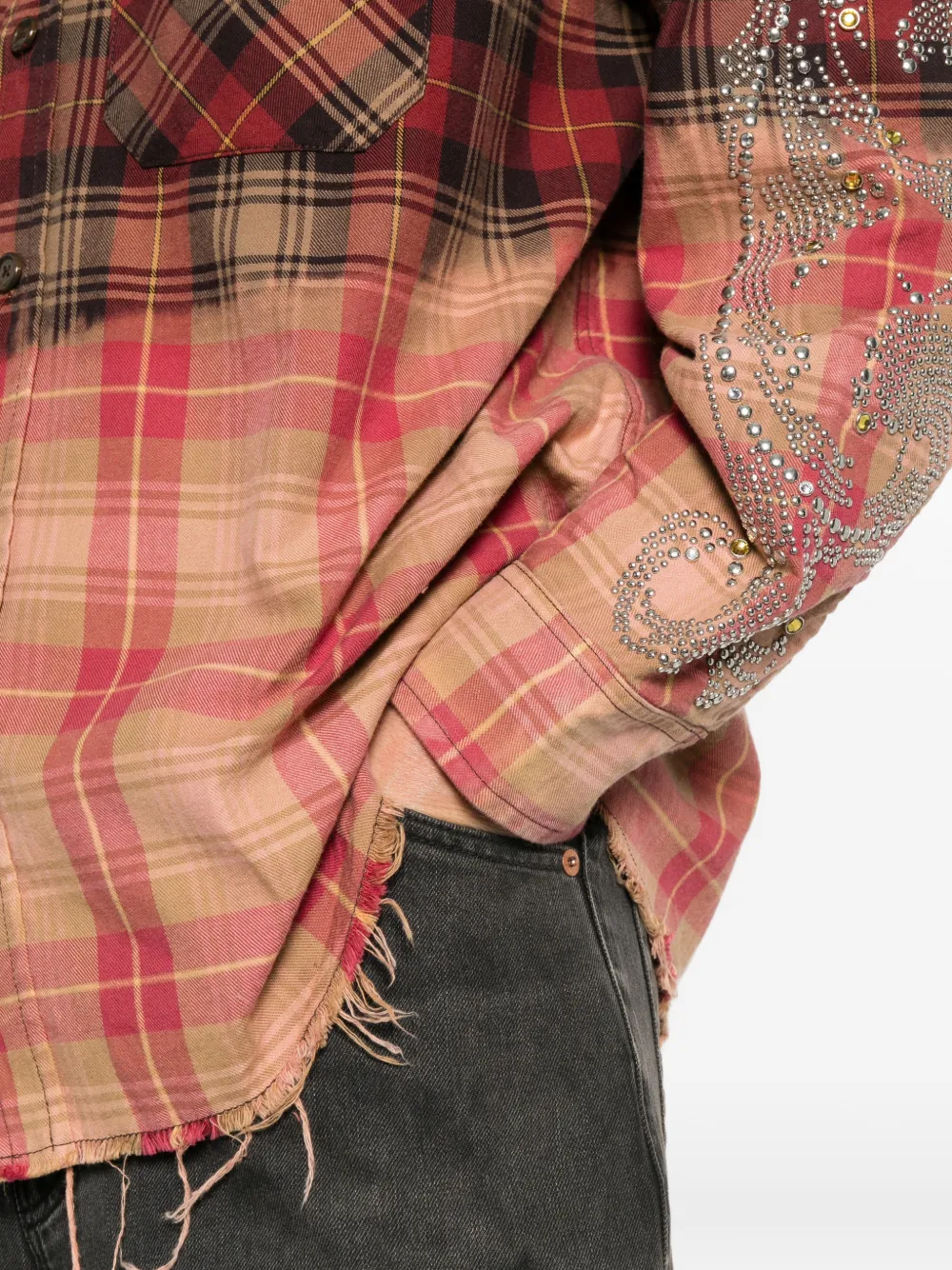 ERCOLE STUDIO stud-embellished dip-dye shirt Rood