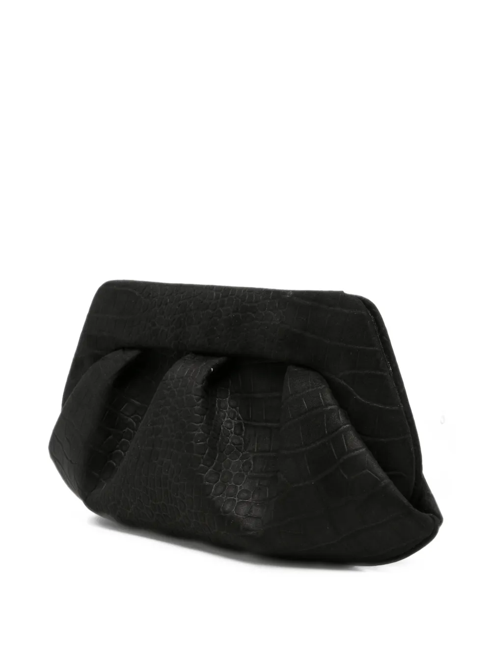Themoirè crocodile-effect Bios clutch bag Zwart