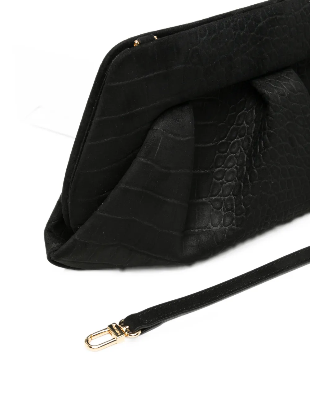Themoirè crocodile-effect Bios clutch bag Zwart