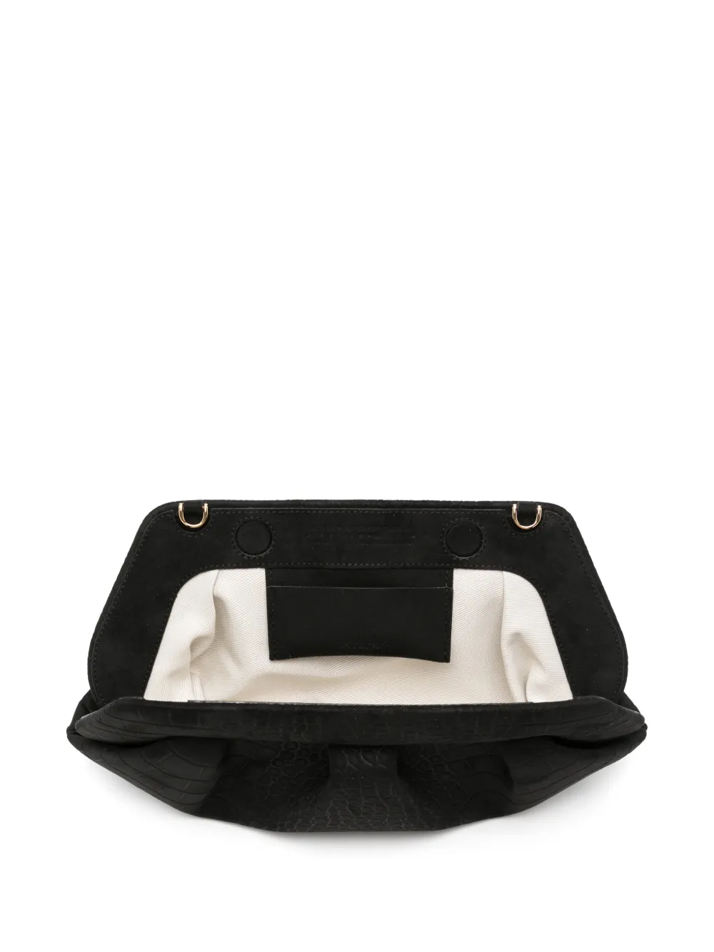 Themoirè crocodile-effect Bios clutch bag Zwart