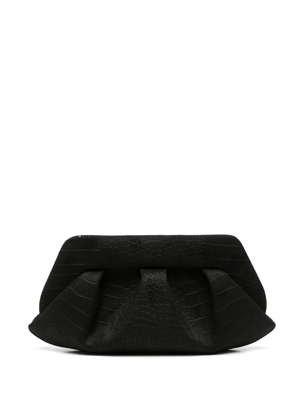 Themoirè crocodile-effect Bios clutch bag - Nero