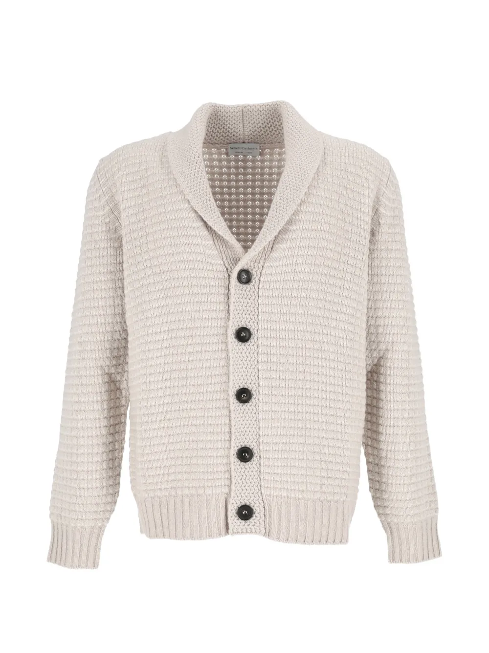 Settefili Cashmere shawl-collar waffle-knit cardigan - Grey