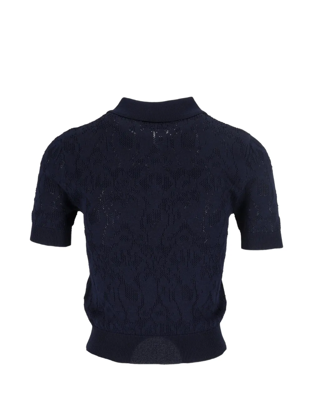 DONDUP KIDS open-knit polo shirt Blauw