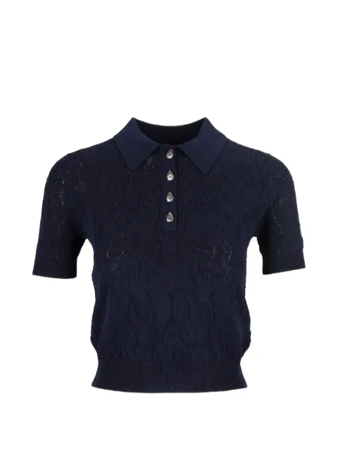 DONDUP KIDS open-knit polo shirt