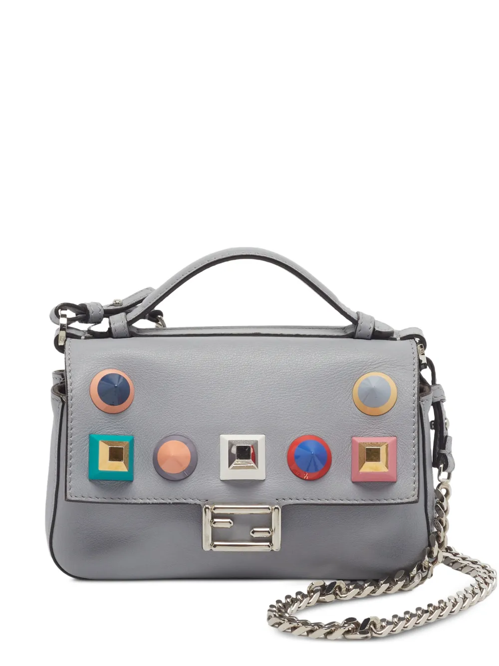 Fendi Pre-Owned 2017 Studded Double Baguette shoulder mini bag - Grau