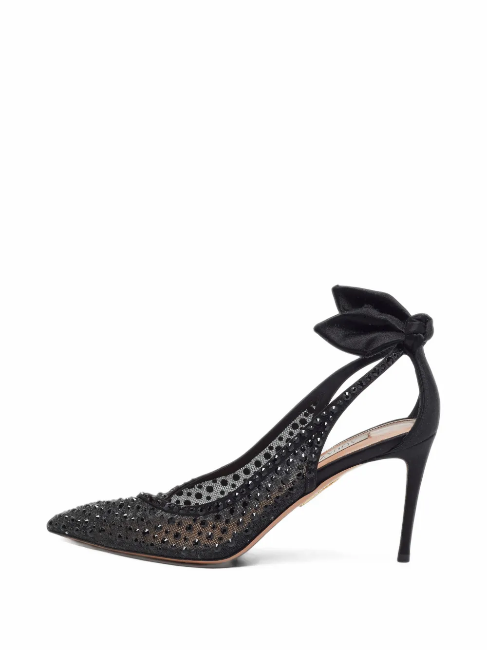 Aquazzura Bow Tie crystal-embellished pumps - Schwarz
