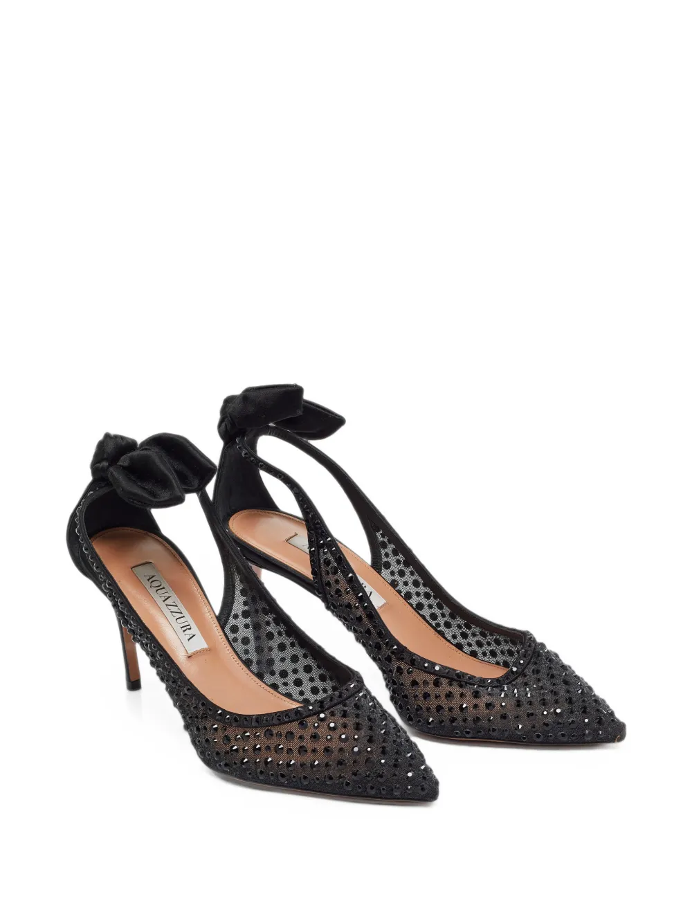 Aquazzura Bow Tie crystal-embellished pumps - Schwarz