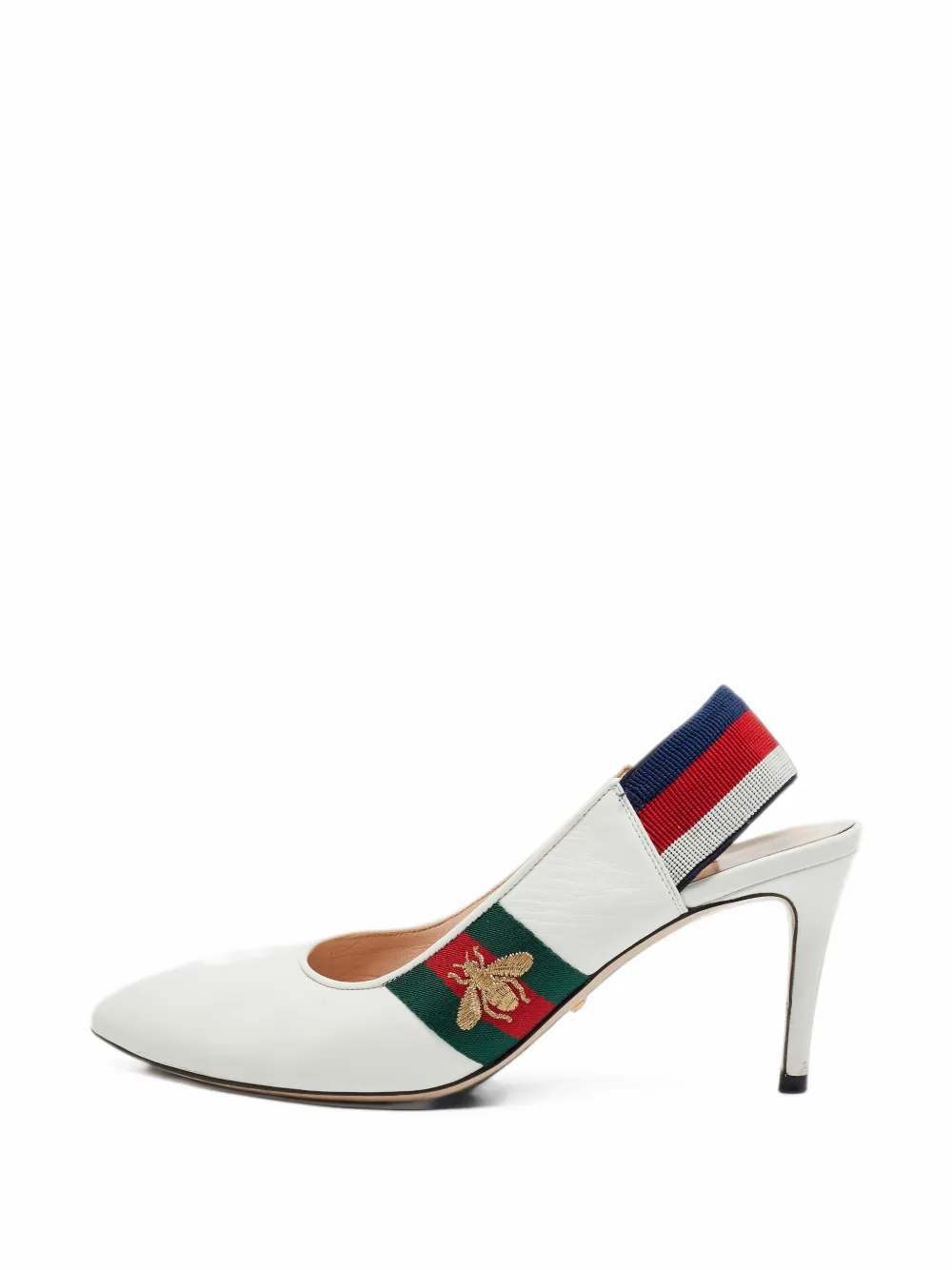 Gucci Pre-Owned Sylvie Pumps mit Bienenstickerei - Weiß