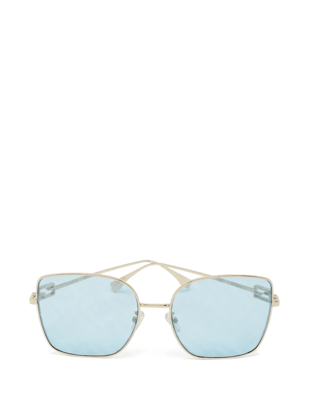 Fendi Pre-Owned Quadratische Sonnenbrille mit FF-Logo - Gold