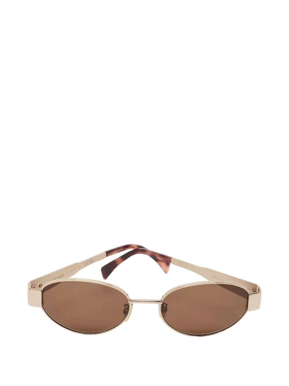 Celine Pre-Owned Triomphe oval sunglasses - Gold