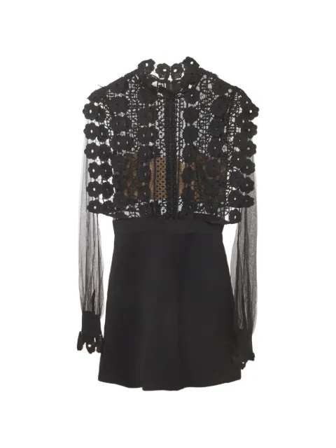 Self-Portrait guipure lace tulle mini dress
