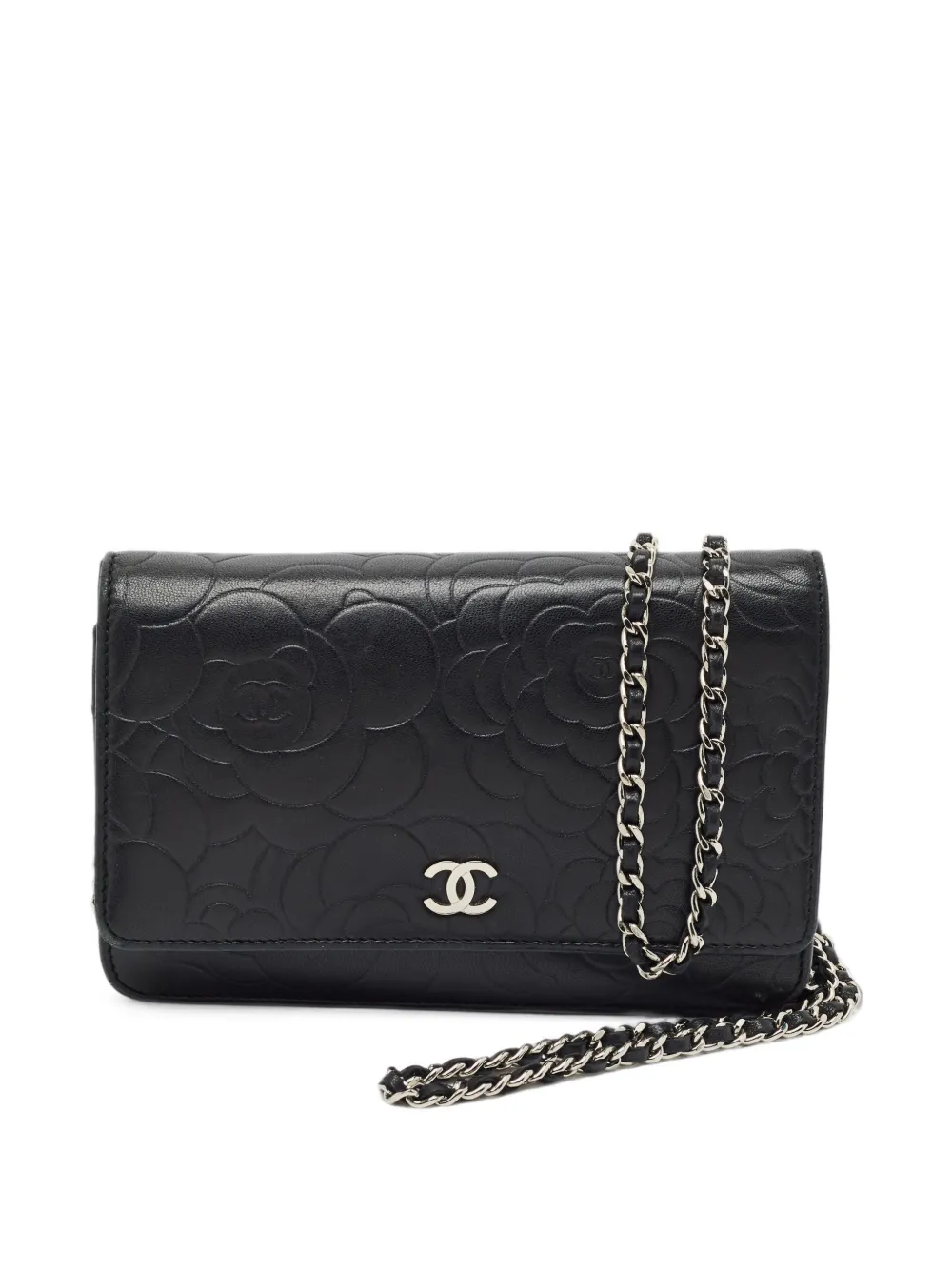 CHANEL Pre-Owned 2010-2011 CC Camellia embossed clutch bag - Schwarz