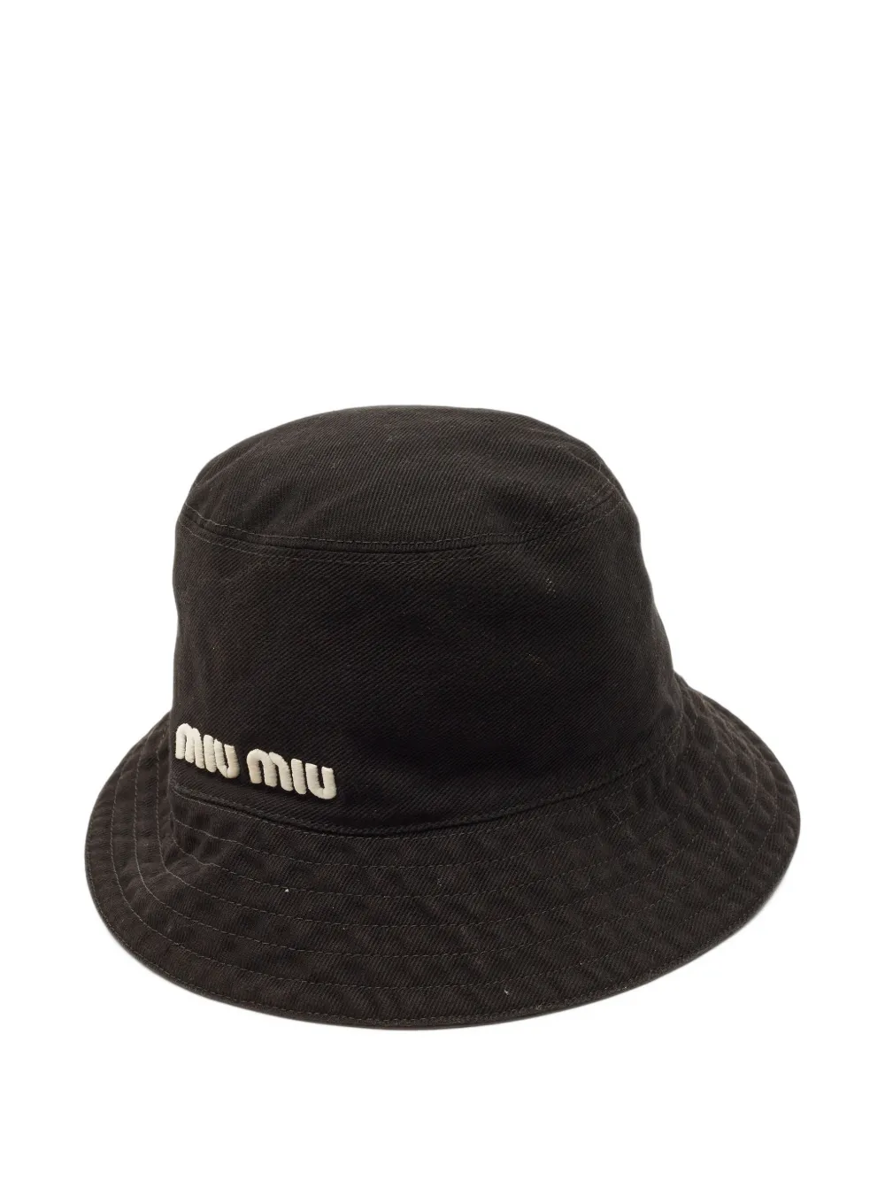 Miu Miu Pre-Owned logo-embroidered bucket hat in Black