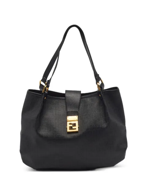 Fendi Pre-Owned 2012 Zucchino leather-trims tote bag