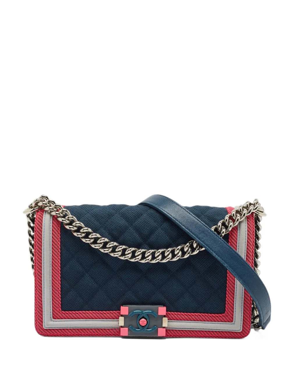 CHANEL Pre-Owned 2016-2017 Boy Chanel quilted shoulder bag - Blue