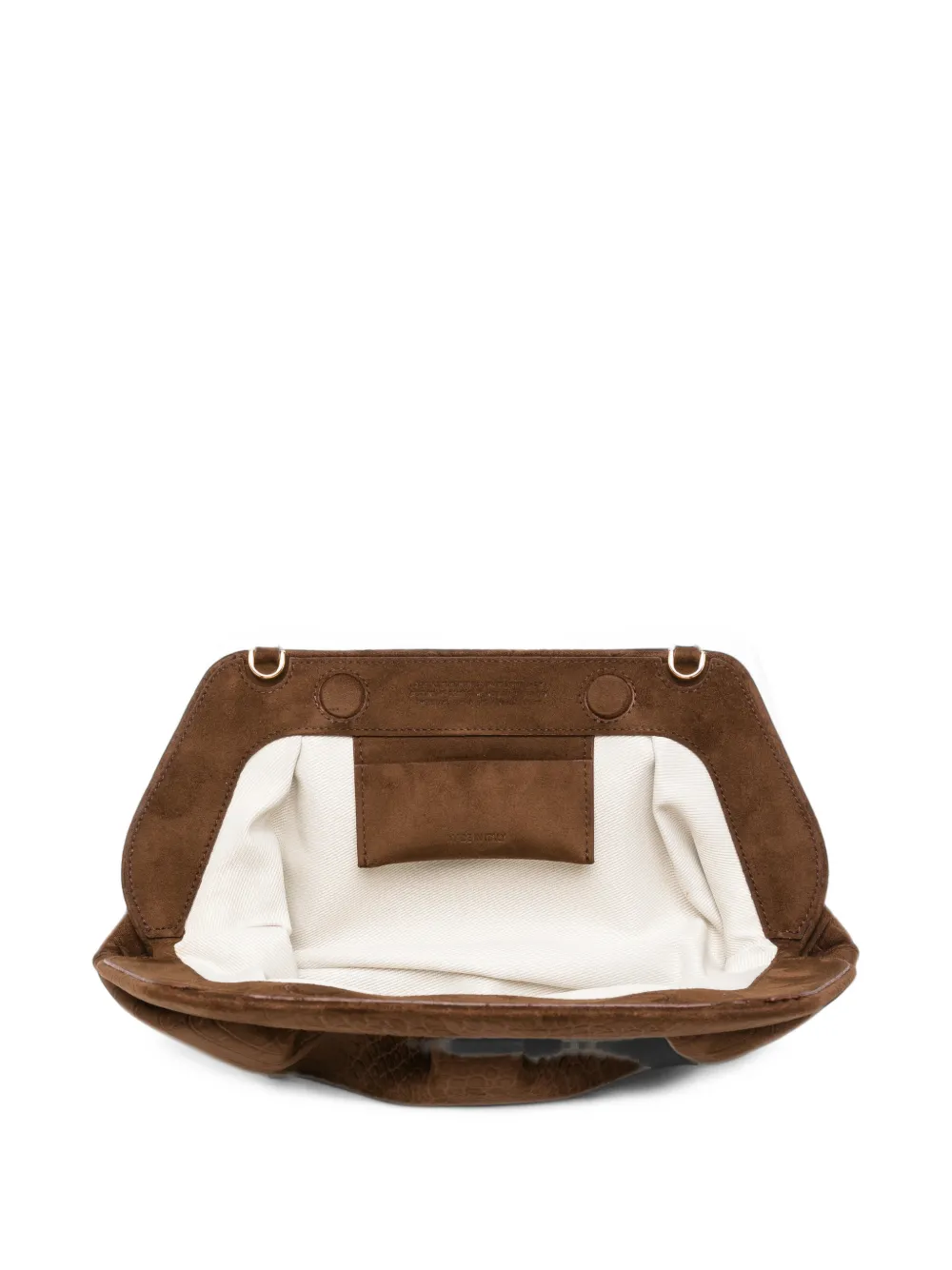 Themoirè croc-effect Bios clutch bag Bruin