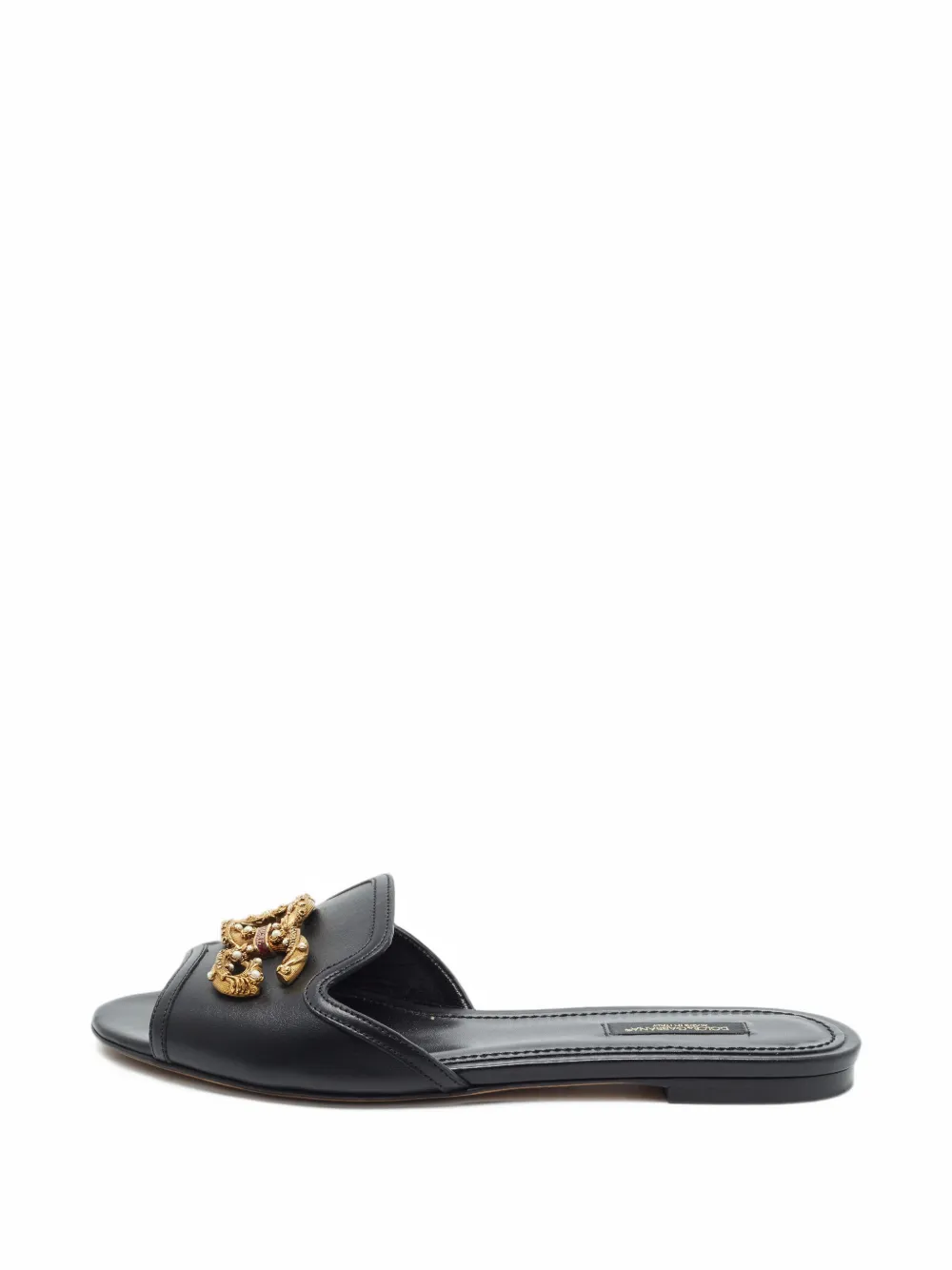 Dolce & Gabbana Pre-Owned Bianca leather slides - Schwarz