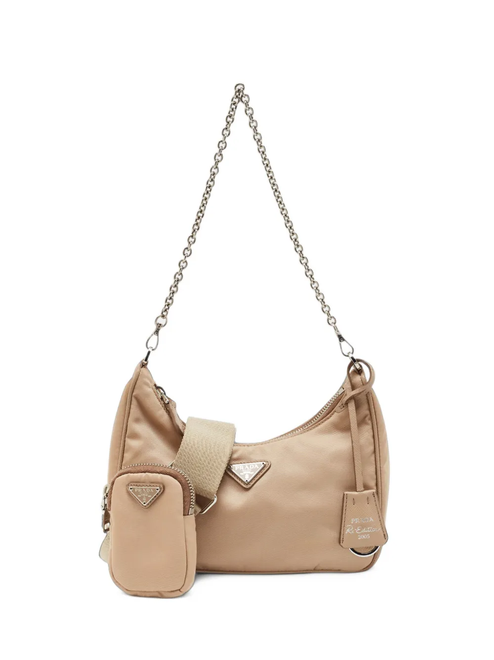 Prada Pre-Owned small Re-Edition 2005 shoulder bag - Nude