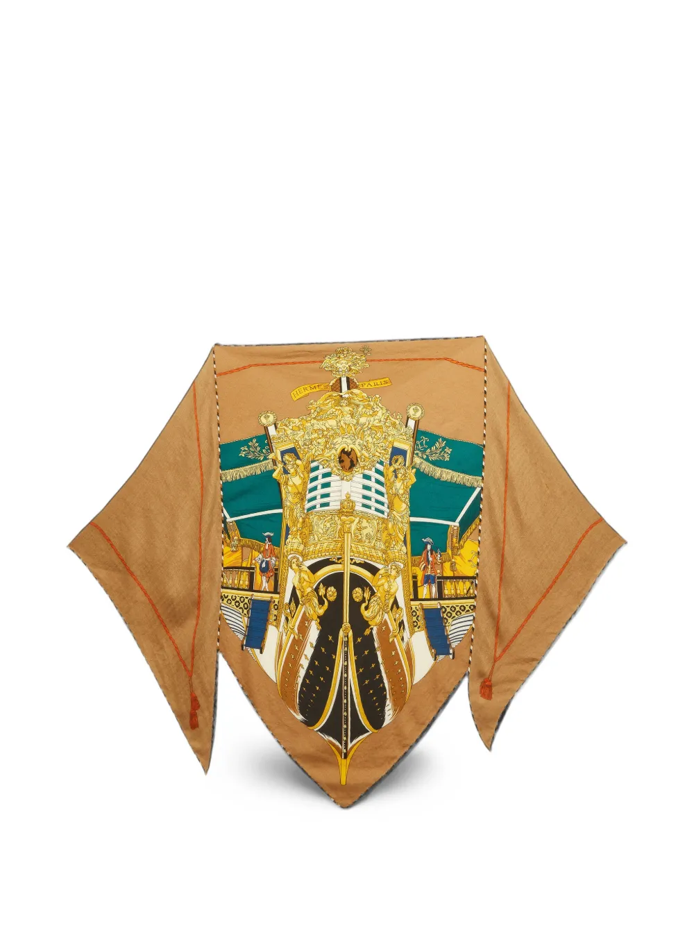 Hermès Pre-Owned La Réale triangle scarf - Nude