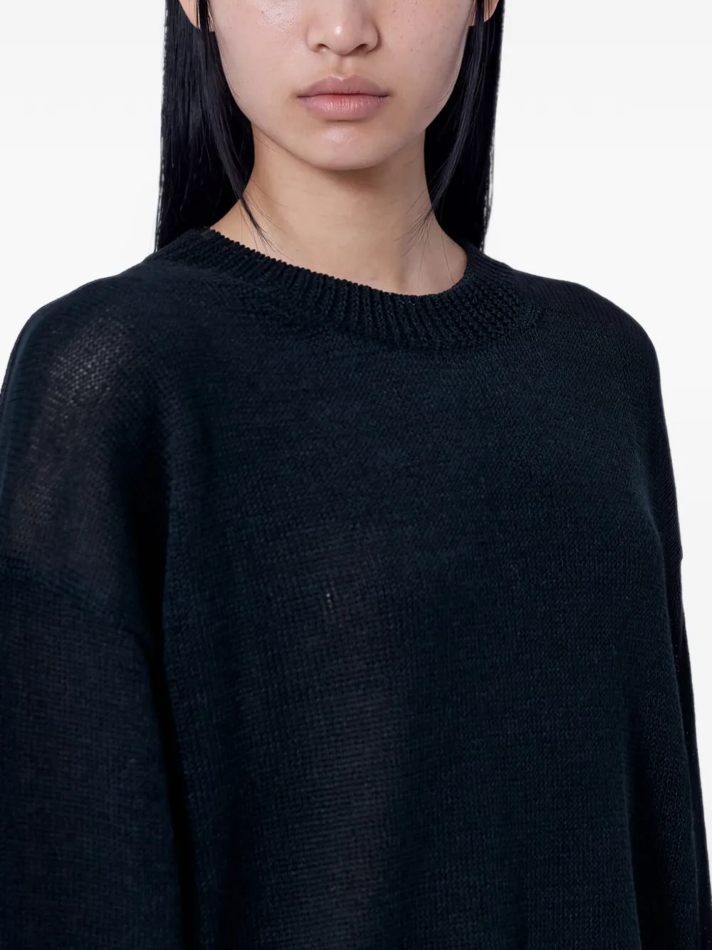 Yohji Yamamoto numeric-motif long-sleeve sweater Zwart