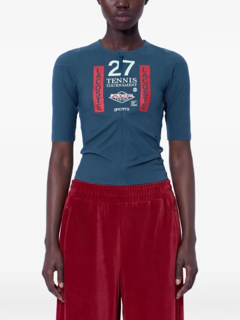 Lacoste Runway zipped printed stretch T-shirt