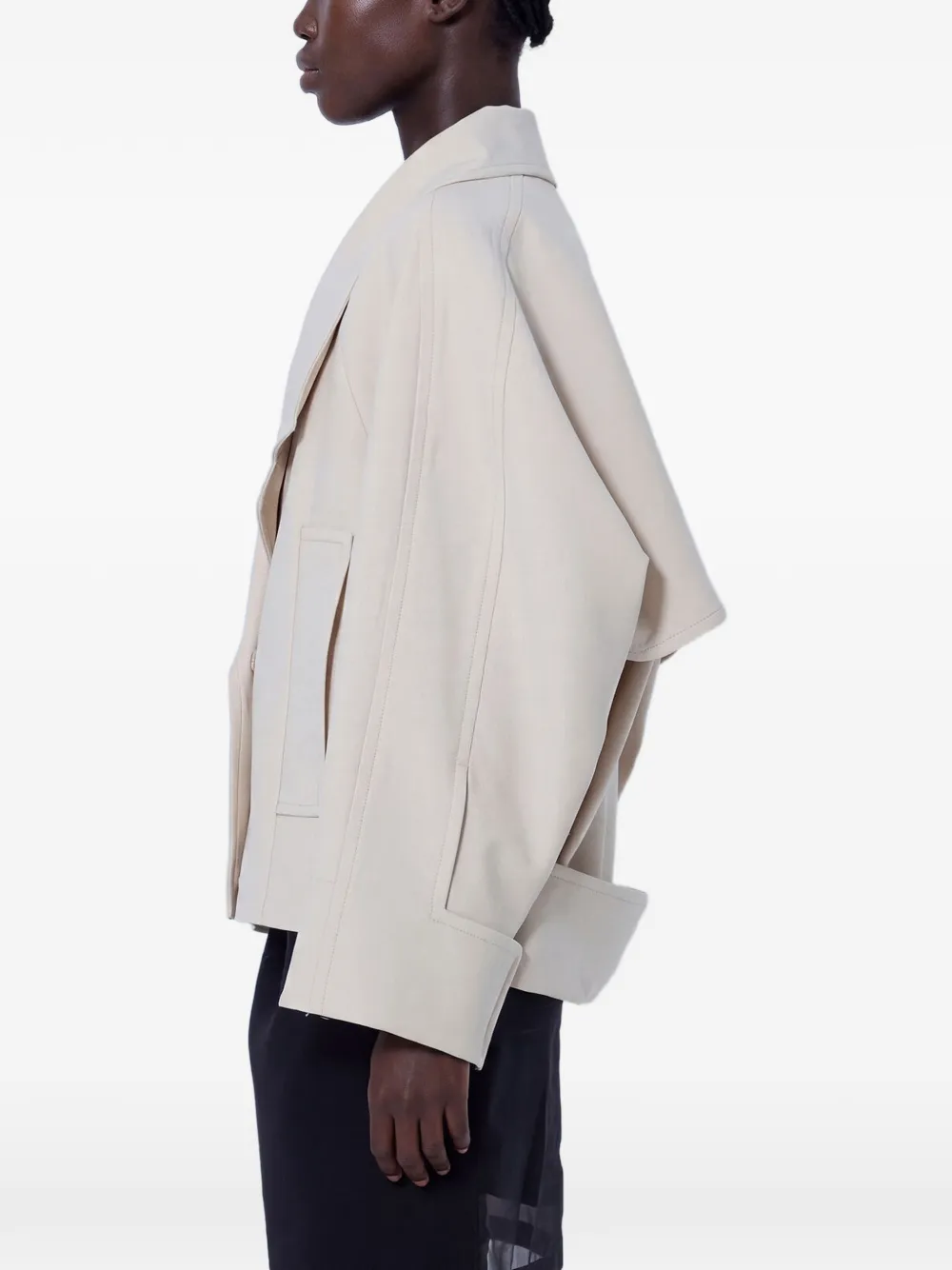 Sportmax notched-collar jacket Beige
