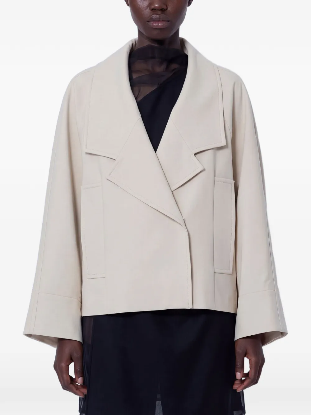 Sportmax notched-collar jacket - Nude