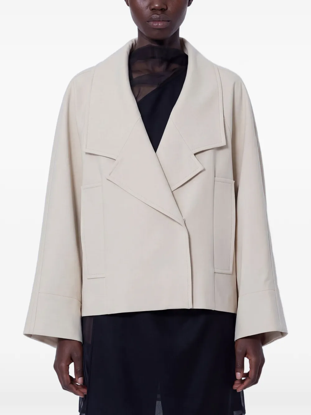 Sportmax notched-collar jacket Beige
