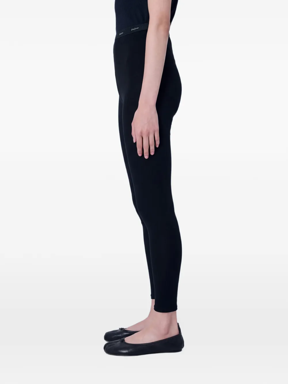 Yohji Yamamoto elasticated-waistband leggings Zwart